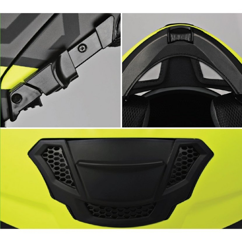 Billenő kerékpár pŕilba motorkerékpárhoz Lazer Lugano Z-generációs fekete-fluo sárga