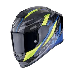 Scorpion EXO-R1 EVO CARBON AIR RUNNER zárt motoros bukósisak fekete-kék-fluo sárga