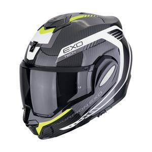 Scorpion EXO-TECH EVO CARBON COSY hátrahajtható állú bukósisak fekete-fluo sárga