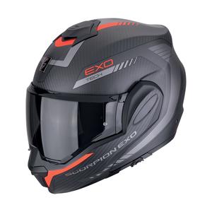 Scorpion EXO-TECH EVO CARBON COSY hátrahajtható állú bukósisak matt fekete-piros