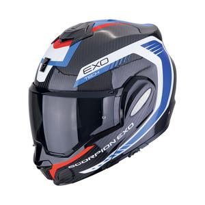 Scorpion EXO-TECH EVO CARBON COSY hátrahajtható állú bukósisak fekete-kék-piros