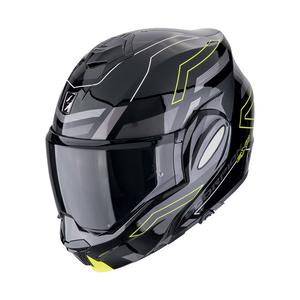 Scorpion EXO-TECH EVO CONQUER felhajtható motorkerékpár sisak fekete-fluo sárga