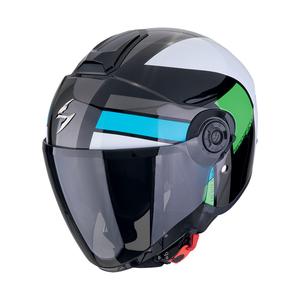 Scorpion EXO-CITY II BLUR nyitott motoros bukósisak fekete-fehér-zöld