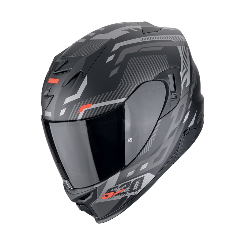 Scorpion EXO-520 EVO AIR RANKA zárt motoros bukósisak matt fekete-ezüst-piros kiárusítás
