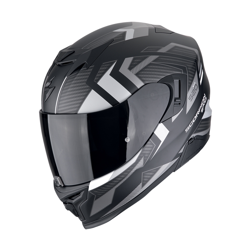 Scorpion EXO-520 EVO AIR SENSUS zárt motoros bukósisak matt fekete-ezüst kiárusítás