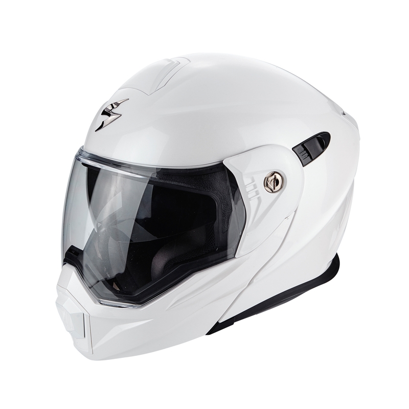 Összecsukható enduro sisak Scorpion ADX-1 fehér gyöngy