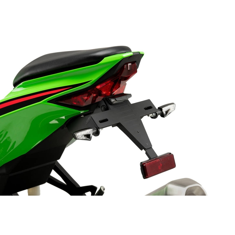 Adjustable license support PUIG fekete részére KAWASAKI ZX-4R Ninja 2024, KAWASAKI ZX-4RR Ninja 2024