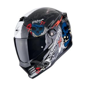Scorpion COVERT FX SKULLZ zárt motoros bukósisak fekete-szürke-piros