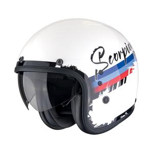 Scorpion Belfast Evo ADONIS nyitott motoros bukósisak fehér-piros-kék