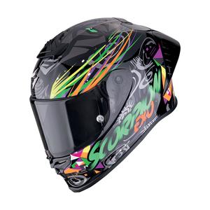 Scorpion EXO-R1 EVO II AIR SAVAGE zárt motoros bukósisak fekete-zöld-narancssárga