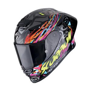 Scorpion EXO-R1 EVO II AIR SAVAGE zárt motoros bukósisak fekete-kék-rózsaszín