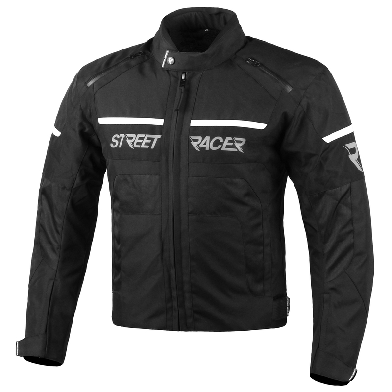 Motoros kabát Street Racer Definit fekete-fehér kiárusítás