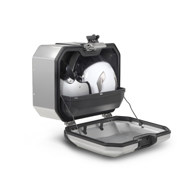 Complete set of aluminum cases SHAD TERRA, 37L topcase + 47L / 47L side cases, including mounting kit and plate SHAD DUCATI MULTISTRADA 950 / 1200 / 1260