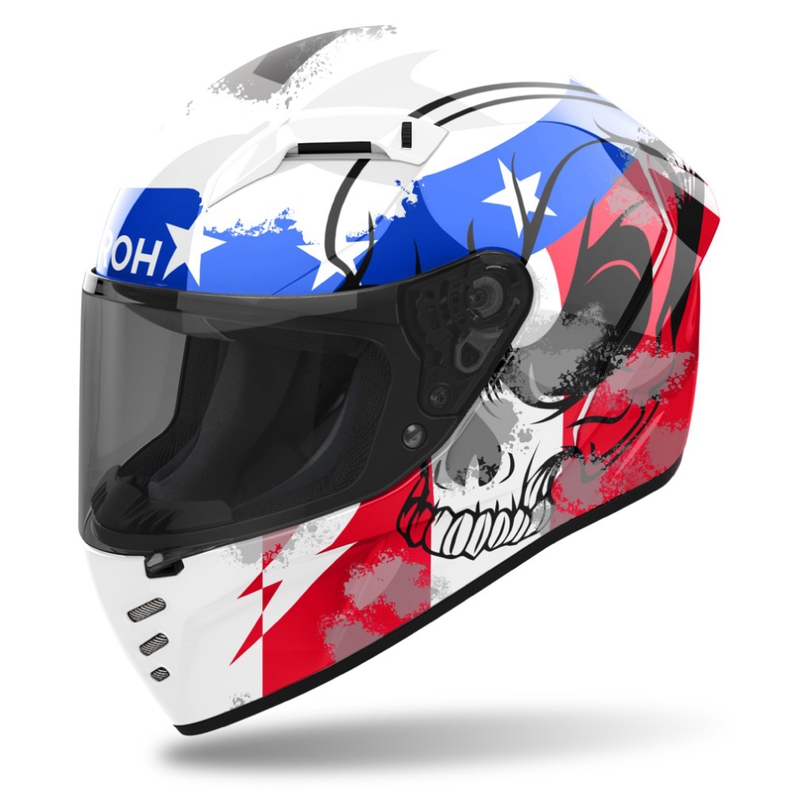 Airoh CONNOR Nation  zárt motoros bukósisak fehér-piros-kék