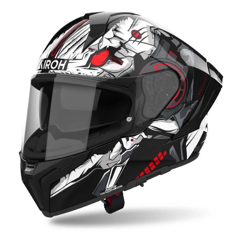 Airoh MATRYX Nytro zárt motoros bukósisak fényes fekete-fehér