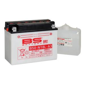 Hagyományos akkumulátor (savval) BS-BATTERY B50-N18L-A3 A csomagolás tartalmazza a savat