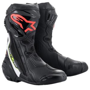 Alpinestars Supertech R motoros csizma fekete-fehér-fluo piros-fluo sárga