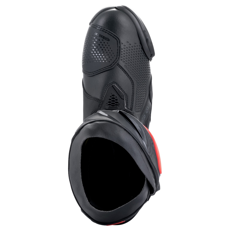 Alpinestars Supertech R motoros csizma fekete-fehér-fluo piros-fluo sárga