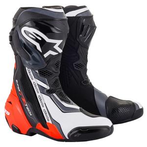 Alpinestars Supertech R motoros csizma fekete-fluo piros-fehér-szürke