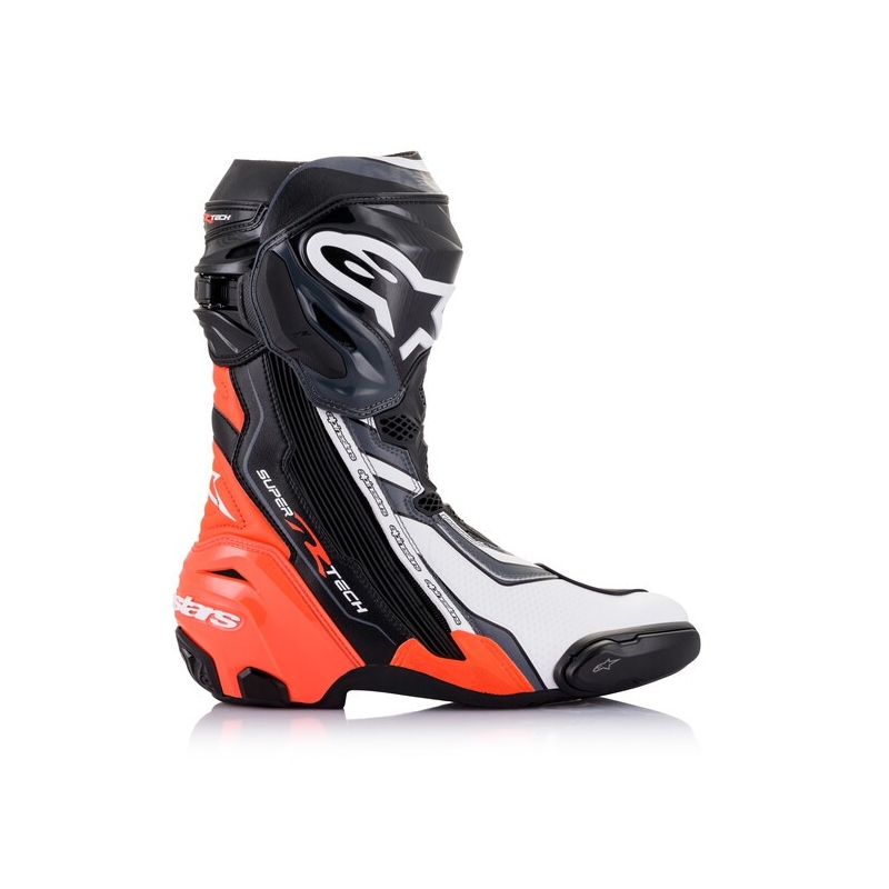 Alpinestars Supertech R motoros csizma fekete-fluo piros-fehér-szürke