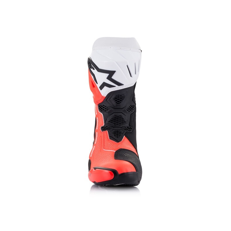 Alpinestars Supertech R Vented motoros csizma fekete-fehér-fluo piros