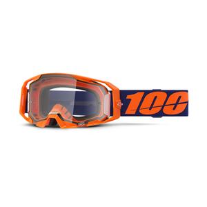100% ARmatic Neon Orange motocross szemüveg átlátszó plexivel