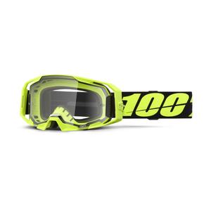 100% ARmatic Neon Yellow motocross szemüveg átlátszó plexivel