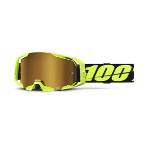 100% ARmatic Neon Yellow motocross szemüveg, true arany plexivel