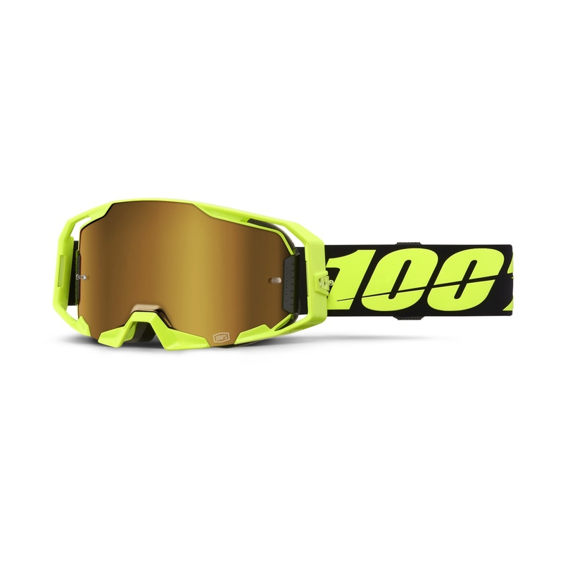 100% ARmatic Neon Yellow motocross szemüveg, true arany plexivel