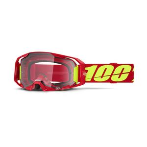 100% ARmatic motocross szemüveg piros, átlátszó plexivel