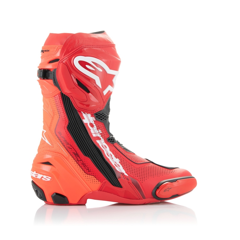 Alpinestars Supertech R Vented motoros csizma  fluo piros-piros