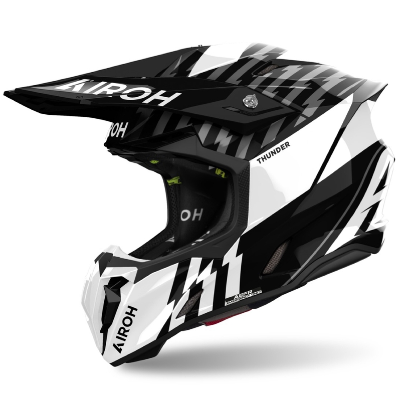 Airoh Twist 3 Thunder motokrossz sisak fényes fekete-fehér