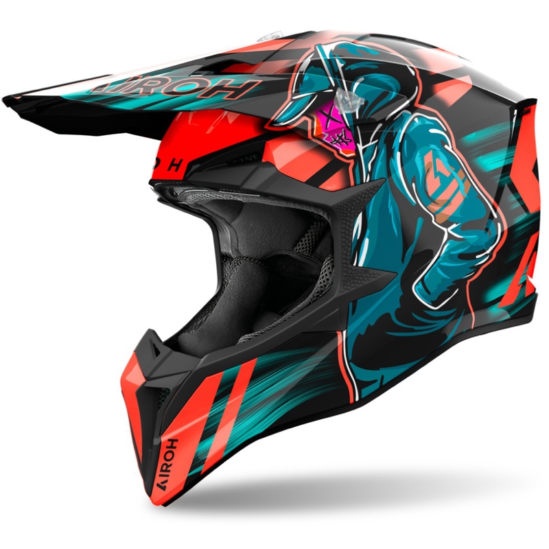 Airoh Wraaap Cyber motocross sisak fényes narancssárga