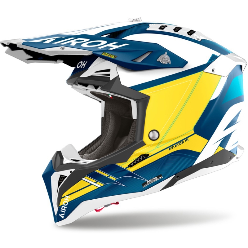 Airoh Aviator 3 Saber motocross sisak matt kék