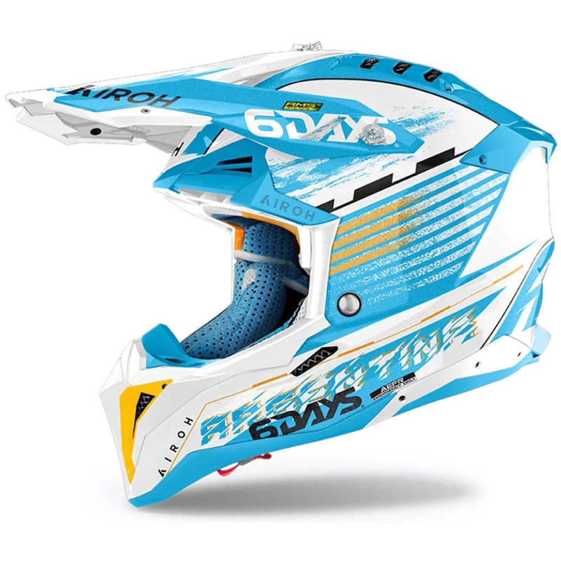 Airoh Aviator 3 Six Days Argentina motokrossz bukósisak fényes kék