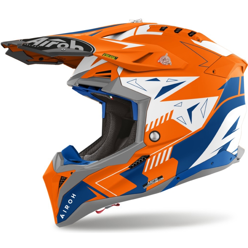 Motocross sisak Airoh Aviator 3 Spin matt fluo narancs