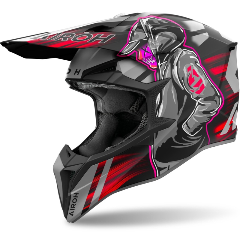 Airoh Wraaap Cyber motocross sisak matt piros