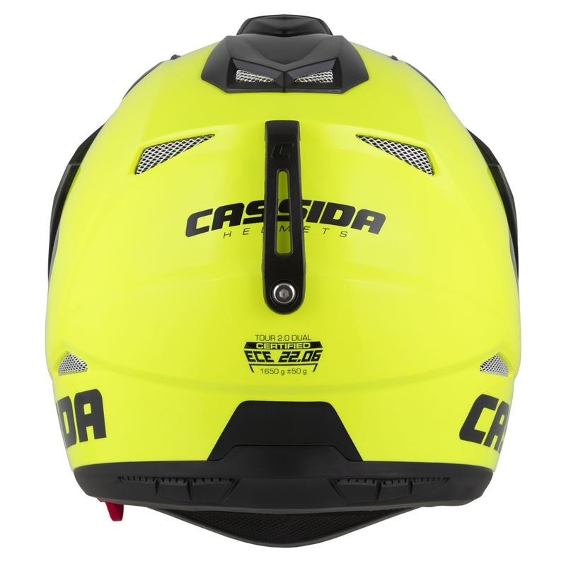 Cassida Tour 2.0 Dual enduro sisak fluo sárga-fekete, matt fekete sildel