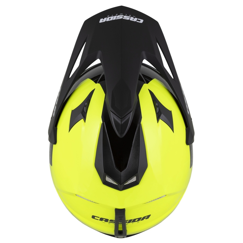 Cassida Tour 2.0 Dual enduro sisak fluo sárga-fekete, matt fekete sildel
