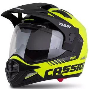 Cassida Tour 2.0 Dual enduro sisak fluo sárga-fekete, matt fekete sildel