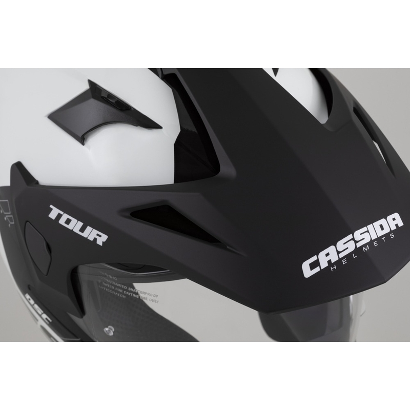 Cassida Tour 2.0 Dual enduro sisak fehér-fekete, matt fekete sildel
