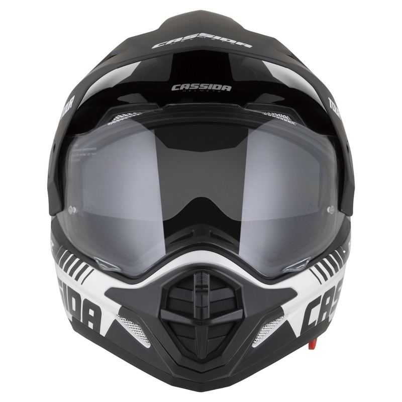 Cassida Tour 2.0 Dual enduro sisak fehér-fekete, matt fekete sildel