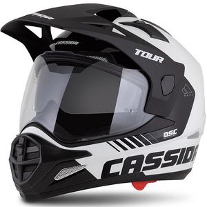 Cassida Tour 2.0 Dual enduro sisak fehér-fekete, matt fekete sildel
