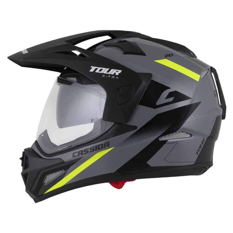 Cassida Tour 2.0 X-tra enduro bukósisak szürke-fluo sárga-fekete, matt fekete silddel