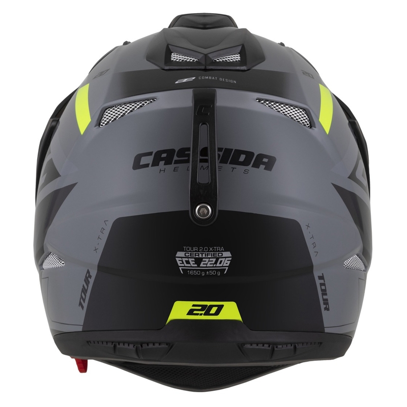 Cassida Tour 2.0 X-tra enduro bukósisak szürke-fluo sárga-fekete, matt fekete silddel