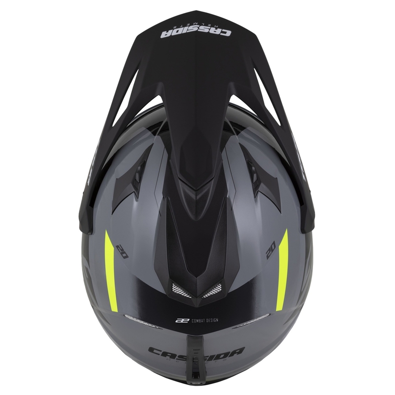 Cassida Tour 2.0 X-tra enduro bukósisak szürke-fluo sárga-fekete, matt fekete silddel