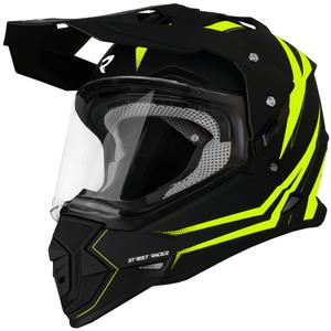 Street Racer Ignite enduro motoros bukósisak matt fekete-fluo sárga