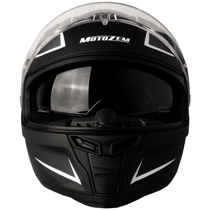 Motozem Guardian zárt motoros bukósisak matt fekete-fehér-szürke
