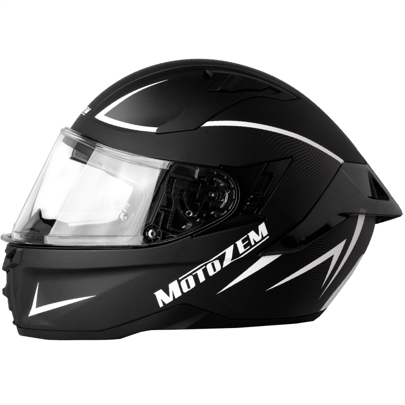Motozem Guardian zárt motoros bukósisak matt fekete-fehér-szürke