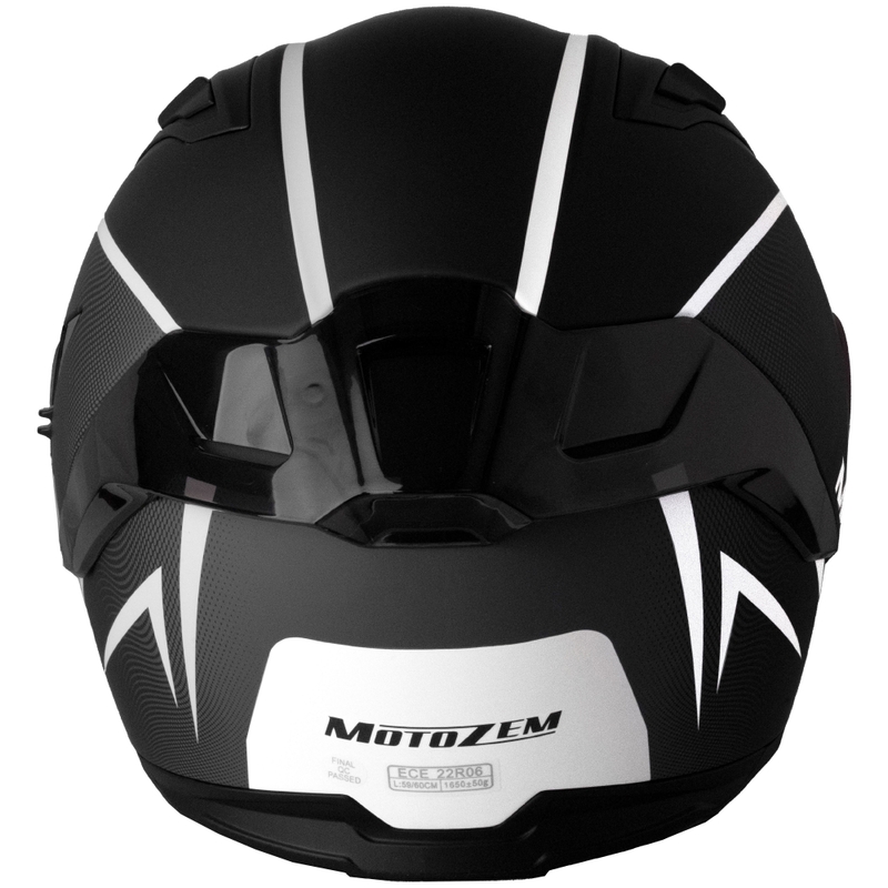 Motozem Guardian zárt motoros bukósisak matt fekete-fehér-szürke